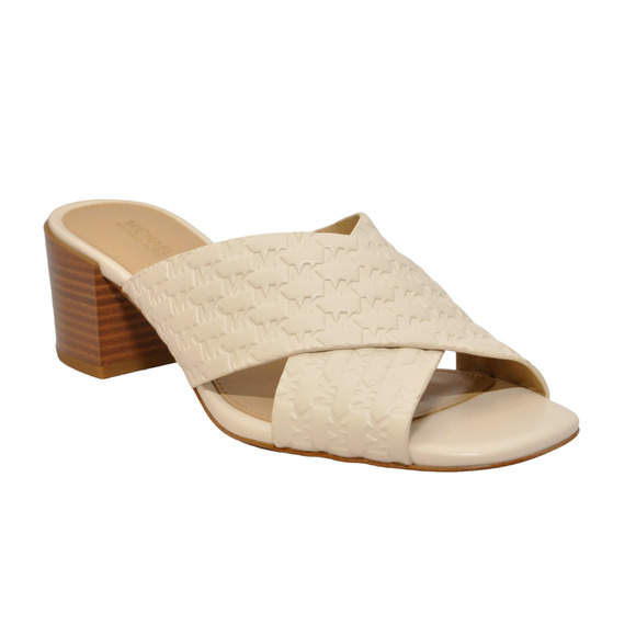 Michael Kors Colleen Mule Sandal MK Faux Leather Lt Cream 6.5/9.5/10 $175 Nib - Picture 1 of 7